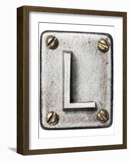 Old Metal Alphabet Letter L-donatas1205-Framed Art Print