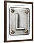 Old Metal Alphabet Letter L-donatas1205-Framed Art Print