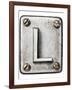 Old Metal Alphabet Letter L-donatas1205-Framed Art Print