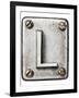 Old Metal Alphabet Letter L-donatas1205-Framed Art Print