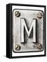 Old Metal Alphabet Letter M-donatas1205-Framed Stretched Canvas