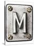 Old Metal Alphabet Letter M-donatas1205-Stretched Canvas