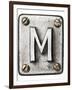 Old Metal Alphabet Letter M-donatas1205-Framed Art Print