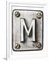 Old Metal Alphabet Letter M-donatas1205-Framed Art Print