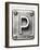 Old Metal Alphabet Letter P-donatas1205-Framed Art Print