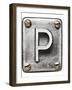 Old Metal Alphabet Letter P-donatas1205-Framed Art Print