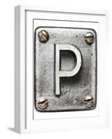 Old Metal Alphabet Letter P-donatas1205-Framed Art Print