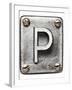 Old Metal Alphabet Letter P-donatas1205-Framed Art Print