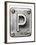 Old Metal Alphabet Letter P-donatas1205-Framed Art Print