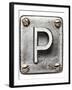 Old Metal Alphabet Letter P-donatas1205-Framed Art Print