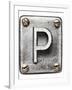 Old Metal Alphabet Letter P-donatas1205-Framed Art Print