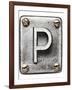 Old Metal Alphabet Letter P-donatas1205-Framed Art Print