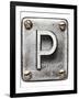 Old Metal Alphabet Letter P-donatas1205-Framed Art Print