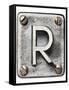 Old Metal Alphabet Letter R-donatas1205-Framed Stretched Canvas