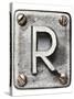 Old Metal Alphabet Letter R-donatas1205-Stretched Canvas