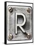 Old Metal Alphabet Letter R-donatas1205-Framed Stretched Canvas