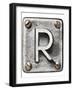 Old Metal Alphabet Letter R-donatas1205-Framed Art Print