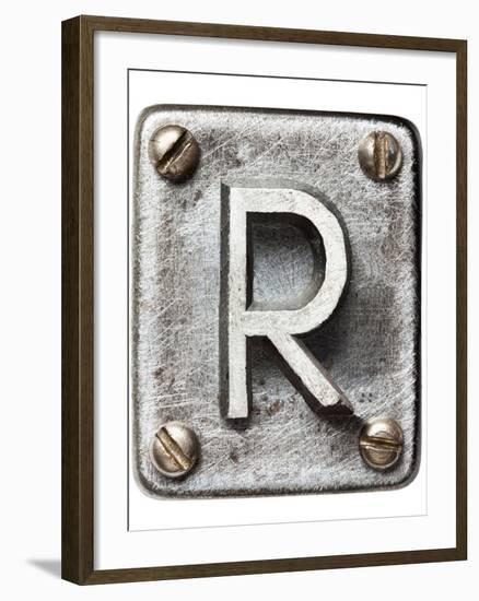 Old Metal Alphabet Letter R-donatas1205-Framed Art Print