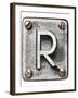 Old Metal Alphabet Letter R-donatas1205-Framed Art Print