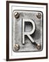 Old Metal Alphabet Letter R-donatas1205-Framed Art Print