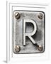 Old Metal Alphabet Letter R-donatas1205-Framed Art Print