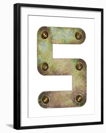 Old Metal Alphabet Letter S-donatas1205-Framed Art Print