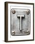 Old Metal Alphabet Letter T-donatas1205-Framed Art Print