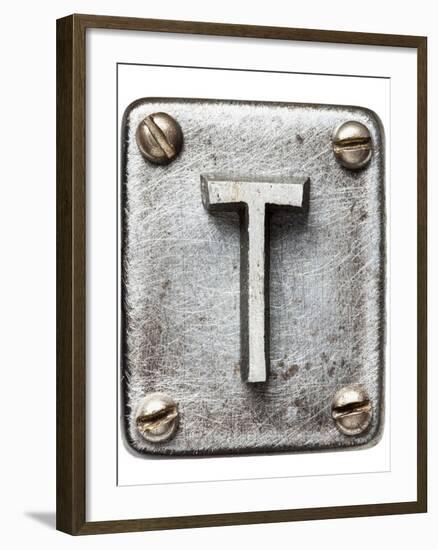 Old Metal Alphabet Letter T-donatas1205-Framed Art Print