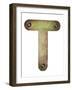 Old Metal Alphabet Letter T-donatas1205-Framed Art Print