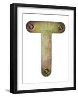 Old Metal Alphabet Letter T-donatas1205-Framed Art Print