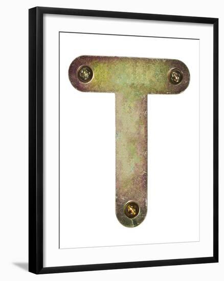 Old Metal Alphabet Letter T-donatas1205-Framed Art Print