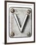 Old Metal Alphabet Letter V-donatas1205-Framed Art Print