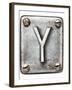 Old Metal Alphabet Letter Y-donatas1205-Framed Art Print