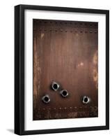 Old Metal Background With Bullet Holes-Andrey_Kuzmin-Framed Art Print