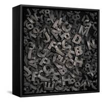 Old Metal Letters Background-Andrey_Kuzmin-Framed Stretched Canvas