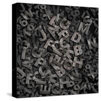 Old Metal Letters Background-Andrey_Kuzmin-Stretched Canvas