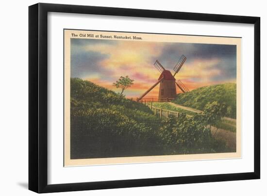 Old Mill at Sunset, Nantucket, Massachusetts-null-Framed Art Print