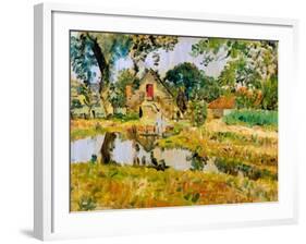 Old Mill, Fifeshire (Oil on Canvas)-George Leslie Hunter-Framed Giclee Print