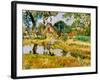 Old Mill, Fifeshire (Oil on Canvas)-George Leslie Hunter-Framed Giclee Print