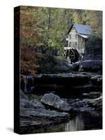 Old Mill in Fall, USA-Michael Brown-Stretched Canvas