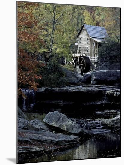 Old Mill in Fall, USA-Michael Brown-Mounted Photographic Print
