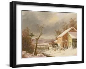 Old Mill in Winter, 1861-George Henry Durrie-Framed Giclee Print