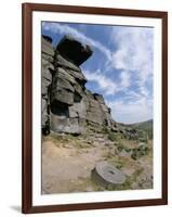 Old Millstones Left at Quarried Edge of Gritstone, Peak District National Park, England-Tony Waltham-Framed Photographic Print