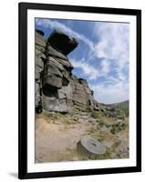 Old Millstones Left at Quarried Edge of Gritstone, Peak District National Park, England-Tony Waltham-Framed Photographic Print