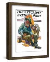 "Old Miner," Saturday Evening Post Cover, April 6, 1929-Edgar Franklin Wittmack-Framed Giclee Print