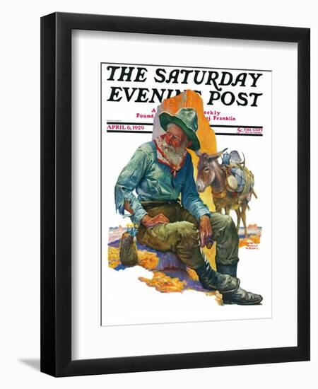 "Old Miner," Saturday Evening Post Cover, April 6, 1929-Edgar Franklin Wittmack-Framed Giclee Print