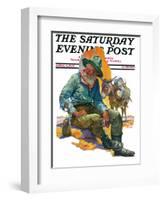 "Old Miner," Saturday Evening Post Cover, April 6, 1929-Edgar Franklin Wittmack-Framed Giclee Print