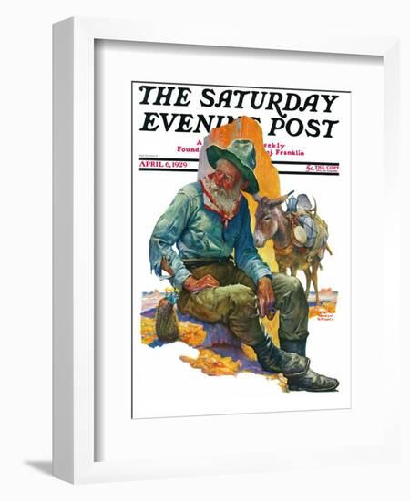 "Old Miner," Saturday Evening Post Cover, April 6, 1929-Edgar Franklin Wittmack-Framed Giclee Print