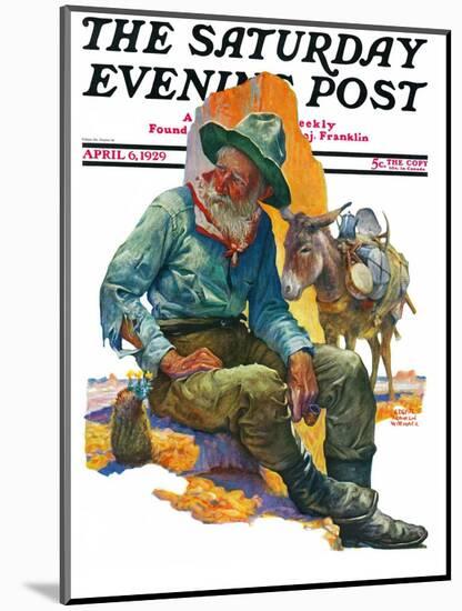 "Old Miner," Saturday Evening Post Cover, April 6, 1929-Edgar Franklin Wittmack-Mounted Giclee Print