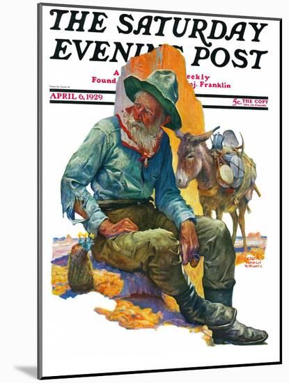 "Old Miner," Saturday Evening Post Cover, April 6, 1929-Edgar Franklin Wittmack-Mounted Giclee Print